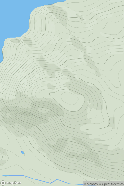 Thumbnail image for A' Chruach [Glen Etive to Glen Lochy] showing contour plot for surrounding peak